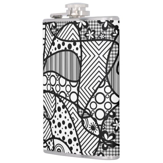 Flasques Patchwork noir et blanc 04 de motif (Gauche)