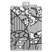 Flasques Patchwork noir et blanc 04 de motif (Dos)