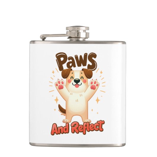 Flasques Pâtes Et Refléter Le Chien Mignonne (Devant)