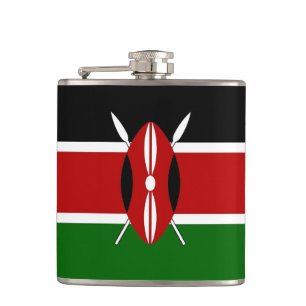 Flasques Patriotique, fiole spéciale avec Drapeau du Kenya