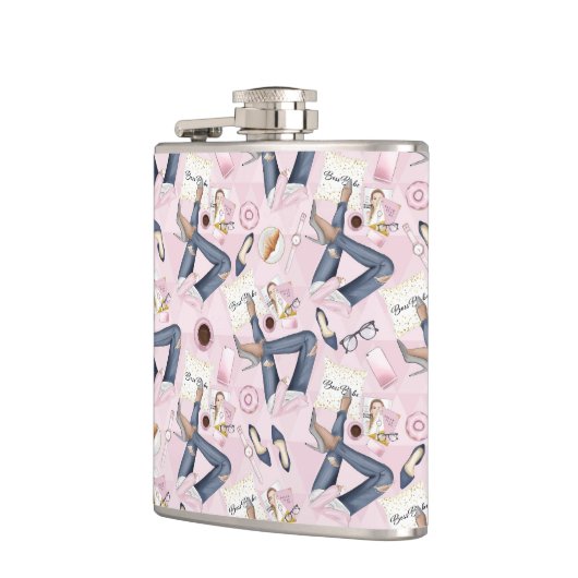 Flasques Patron de fille tiré à la main (Gauche)