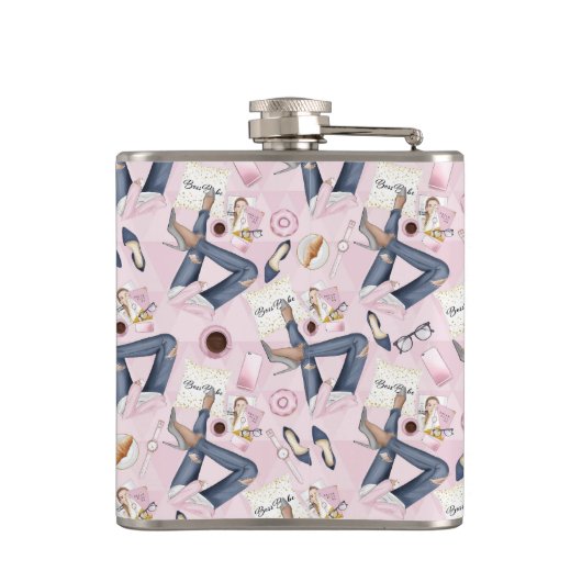 Flasques Patron de fille tiré à la main (Dos)