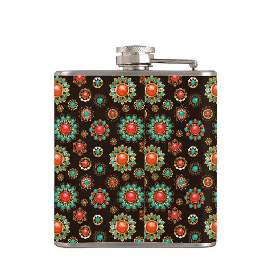 Flasques Pattern de Ethnic Brooches Seamless (Dos)