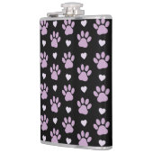 Flasques Pattern of paws, Dog paws, Lilac paws, Hearts (Gauche)