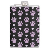 Flasques Pattern of paws, Dog paws, Lilac paws, Hearts (Devant)