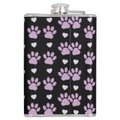 Flasques Pattern of paws, Dog paws, Lilac paws, Hearts (Dos)