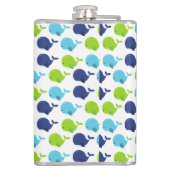 Flasques Pattern of Whales, Cute Whales, Sea Animals (Dos)