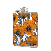 Flasques Pavot orange sur blanc (Gauche)