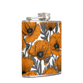 Flasques Pavot orange sur blanc (Droite)