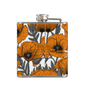 Flasques Pavot orange sur blanc (Dos)