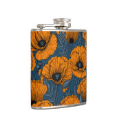 Flasques Pavot orange sur bleu foncé (Droite)