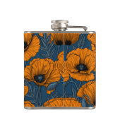 Flasques Pavot orange sur bleu foncé (Dos)