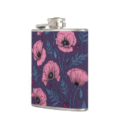 Flasques Pavot rose sur violet foncé (Gauche)