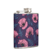 Flasques Pavot rose sur violet foncé (Droite)