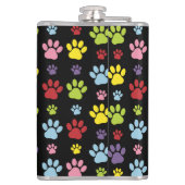 Flasques Paws Colorés, Motif Paw, Empreintes de pattes, Paw (Dos)