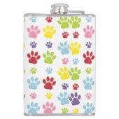 Flasques Paws colorés, Motif Paw, Paws de chien, Empreintes (Dos)