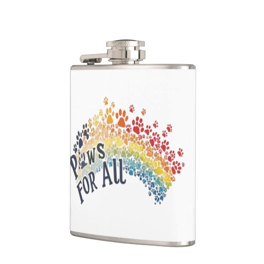 Flasques Paws for All – Rainbow Paw Print Unity (Gauche)