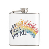 Flasques Paws for All – Rainbow Paw Print Unity (Devant)