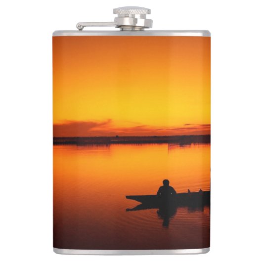 Flasques Paysage du coucher de soleil avec un bateau-68465 (Devant)