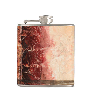 Flasques Paysage rouge Abstrait