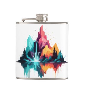 Flasques Paysage serein Calme nature paisible Montagnes