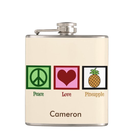 Flasques Peace Love Ananas Custom Ivory (Devant)