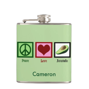 Flasques Peace Love Avocado Custom Green