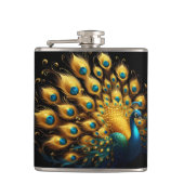 Flasques Peacock affichant un plumage bleu et jaune (Devant)