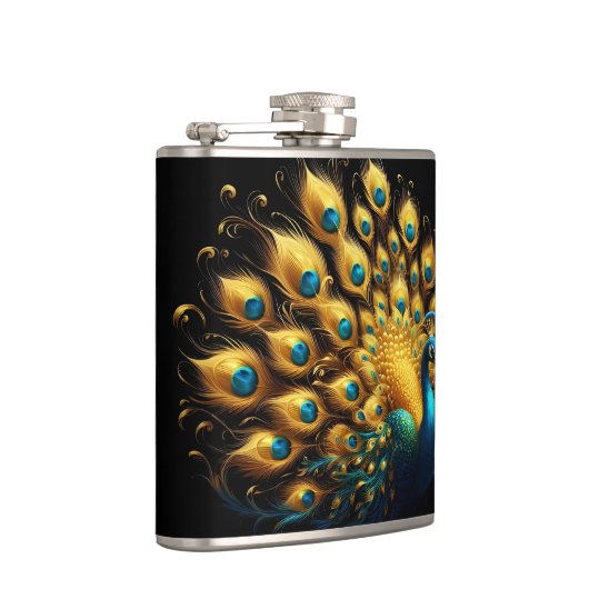 Flasques Peacock affichant un plumage bleu et jaune (Droite)