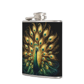 Flasques Peacock énigmatique dans le plumage verdoyant (Gauche)