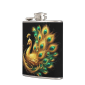 Flasques Peacock montrant le plumage vert et jaune (Gauche)