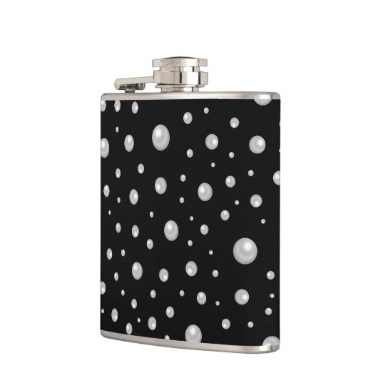 Flasques Pearl Pattern on Black Background (Gauche)