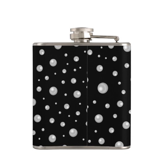 Flasques Pearl Pattern on Black Background (Dos)