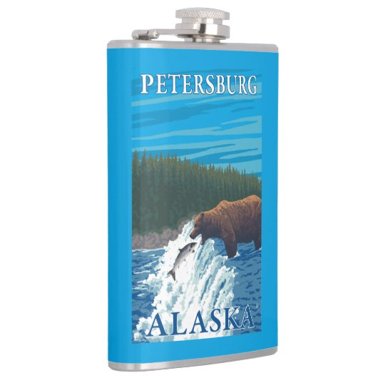 Flasques Pêche d'ours en rivière - Pétersbourg, Alaska (Droite)