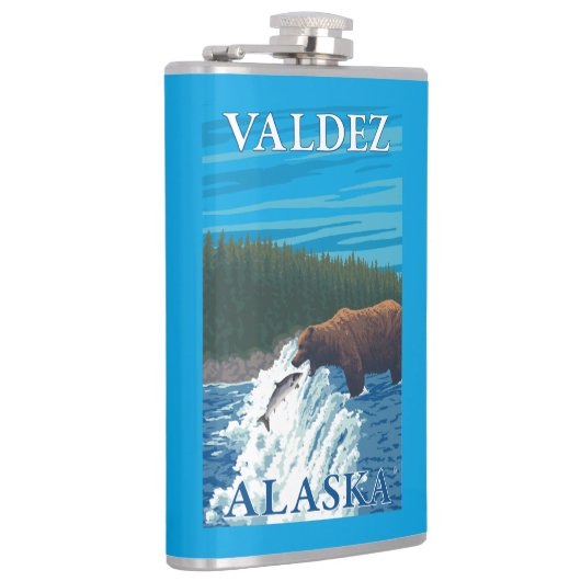 Flasques Pêche d'ours en rivière - Valdez, Alaska (Droite)