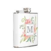 Flasques Pêches et crème Monogramme Floral (Droite)