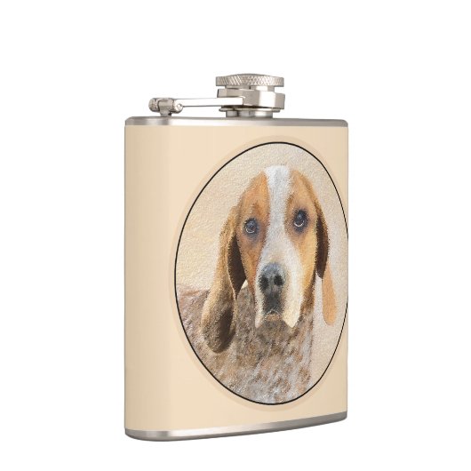 Flasques Peinture américaine anglaise sur pilon - Chien Art (Droite)