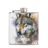 Flasques Peinture aquarelle Wolf (Devant)