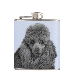 Flasques Peinture de caniche Miniature Jouet noir Art origi
