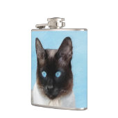 Flasques Peinture de chats de Siamese - Cute Original Cat A (Gauche)