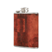 Flasques Peinture de Crimson profonde avec formes géométriq (Gauche)