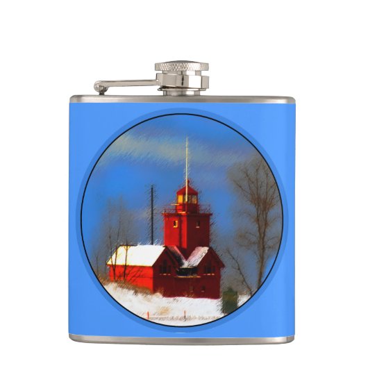 Flasques Peinture de phare rouge - Art original (Devant)