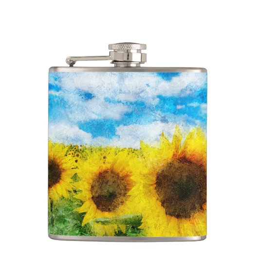 Flasques Peinture de tournesols (Devant)