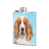 Flasques Peinture d'espagnol Welsh Springer - Art original  (Gauche)