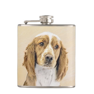 Flasques Peinture d'espagnol Welsh Springer - Art original