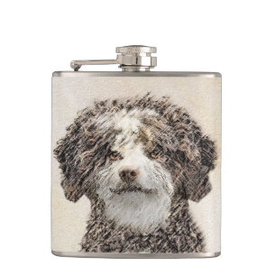 Flasques Peinture espagnole de chien d'eau - jolie art orig