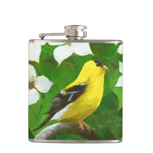 Flasques Peinture Goldfinch - Cute Original Chien Art