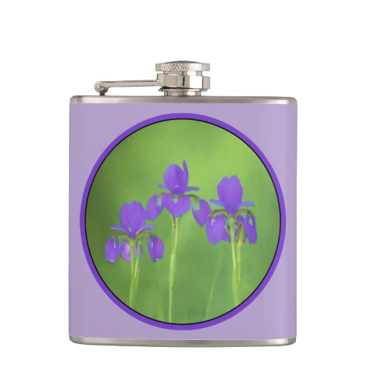 Flasques Peinture Iris Violet - Art Fleur Originale (Devant)