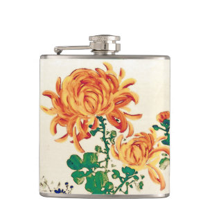 Flasques Peinture japonaise vintage de Chrysanthèmes