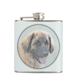 Flasques Peinture Leonberger - Joli art original chien